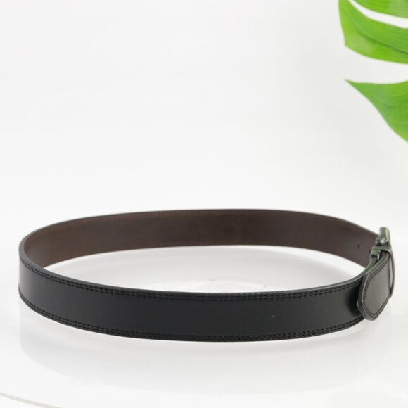 Levis Mens Belt Size 38 Sturdy Black Leather 2" Wide Stitched Durable Work - Picture 4 of 11